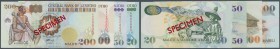 Lesotho: set of 4 specimen banknotes containing 20, 50, 100 and 200 Maloti 1994 P. 16s-18s, 20s, all in condition: UNC. (4 pcs)