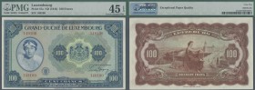 Luxembourg: 100 Francs ND(1944) P. 47a, PMG graded 45 Choice Extremely Fine EPQ.