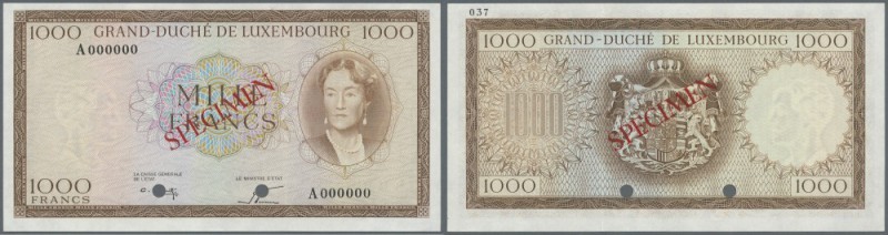 Luxembourg: 1000 Francs ND P. 52B. This banknote was planned as a part of the 19...