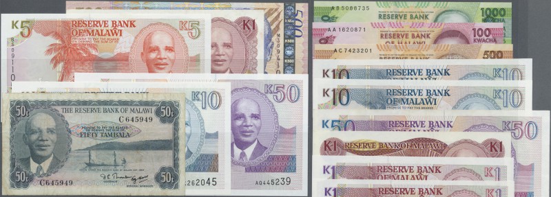 Malawi: set of 16 notes of different series containing 1000 Kwacha 2012, 10 Kwac...