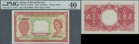 Malaya & British Borneo: 10 Dollars 1953 P. 3a in condition: PMG graded 40 XF.