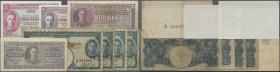 Malaya: set of 8 notes containing 4x 1 Dollar 1941 (F- to F), 50 Cents 1942 (F+), 20 Cents 1942 (VF-), 1 & 5 Cents 1941 in UNC. (8 pcs)