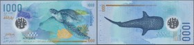 Maldives: beautiful Polymer note 1000 Rupees 2016 P. new in condition: UNC.