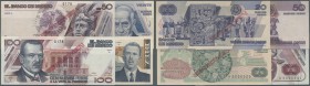 Mexico: set of 4 Specimen notes containing 20 Pesos 1992, 50 Pesos 1992, 100 Pesos 1992 and 10 Nuevos Pesos 1992 P. 95s-98s in condition: 3x UNC, 1x a...