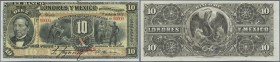 Mexico: Banco de Londres y México 10 Pesos 1913 SPECIMEN, P.S234s, punch hole cancellation and red overprint Specimen at lower center, serial number 0...