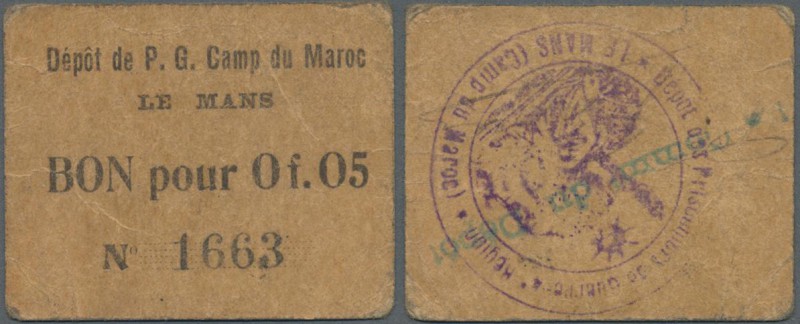 Morocco: POW Camp Money Le Mans 5 Centimes ND P. NL in condition: F.