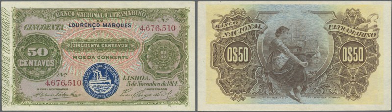 Mozambique: 50 Centavos 1914 P. 55 in condition: UNC.