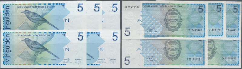 Netherlands Antilles: set of 5 notes 5 Gulden 1986 P. 22a in condition: UNC. (5 ...