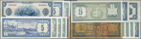 Netherlands Antilles: set of 8 notes containing 1x 2 1/2 Gulden 1964 (F+), 2x 5 Gulden 1984 (UNC), 1x 5 Gulden 1980 (VG), 4x 5 Florin Aruba 1986 (all ...