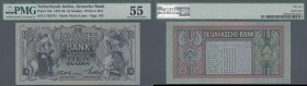 Netherlands Indies: 10 Gulden 1937 P. 79b, PMG graded 55 About UNC.