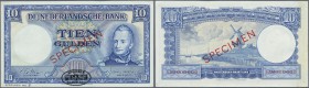 Netherlands: 10 Gulden 1949 Specimen, P.83s, with black oval stamp ”De La Rue & Co. Ltd - Specimen, cancelled” at lower margin, red overprint ”Specime...