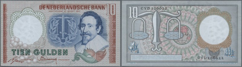Netherlands: 10 Gulden 1953 Replacement note P. 85 with serial number CYD 106622...