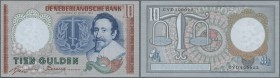 Netherlands: 10 Gulden 1953 Replacement note P. 85 with serial number CYD 106622, vertically folded, condition: VF.