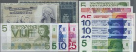 Netherlands: set of 14 notes containing 10 Gulden 1935 (F+), 20 Gulden 1941 (VF), 2x 5 Gulden 1966 (UNC and XF), 3x 5 Gulden 1973 (UNC), 4x 10 Gulden ...