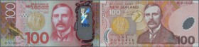 New Zealand: set of two polymer 100 Dollar notes, P. 189 and 195, both in condition. UNC. (2 pcs)