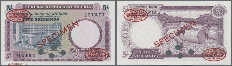 Nigeria: 5 Shillings 1967 Specimen P. 6s in condition: UNC.