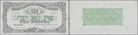 Northern Ireland: 10 Pounds 1963 P. 128c, 2 dints in paper, stain trace at right border, otherwise perfect, condition: aUNC.