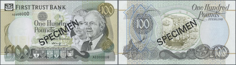 Northern Ireland: 100 Pounds 1994 Specimen P. 135a, zero serial numbers, black s...