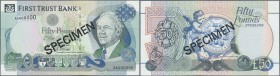 Northern Ireland: First Trust Bank 50 Pounds 1998 SPECIMEN P. 138s, zero serial numbers, black specimen overprint in condition: UNC.