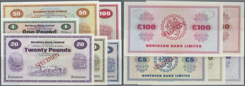 Northern Ireland: set of 6 SPECIMEN notes Northern Bank Limited containing 1 Pou...