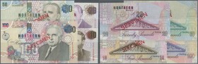Northern Ireland: set of 4 Specimen banknotes containing 10, 20, 50 and 100 Pounds 1997/1999 P. 198s-201s, all with specimen overprint and zero serial...