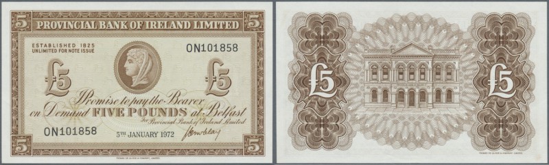 Northern Ireland: 5 Pounds 1972 P. 246, 2 light dints in paper, otherwise perfec...
