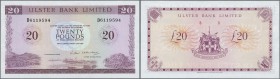 Northern Ireland: Ulster Bank Limited 20 Pounds 1988 P. 328c, light dint and crease in paper, in condition: aUNC.