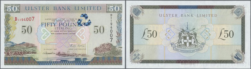 Northern Ireland: Ulster Bank Limited 50 Pounds 1997 P. 338 in condition: UNC.