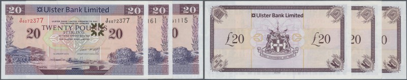 Northern Ireland: set of 3 notes 20 Pounds 2x 2012 1x 2010, all in condition: XF...