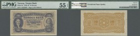 Norway: 10 Kroner 1936 signature: Meldahl-Nielsen, P.8c, excellent condition with vertical fold at center and tiny spot at left border. PMG graded 55 ...