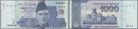 Pakistan: 1000 Rupees ND Specimen P. 50s in condition: UNC.
