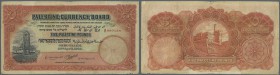 Palestine: 5 Pounds dated April 20th 1939, P.8c, highly rare note in nice original shape, lightly stained and a few small tears at upper and lower mar...