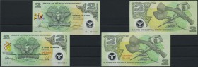 Papua New Guinea: pair with 2 Kina 1991 SPECIMEN commemorating the 9th South Pacific Games, Papua New Guinea 1991 P.12s and 2 Kina ND(1995) SPECIMEN 2...