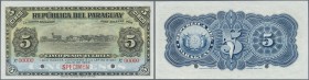 Paraguay: Caja de Conversión 5 Pesos Fuertes L.14.07.1903 SPECIMEN P.108as, punch hole acncellation, overprint ”Speimen” and serial number 00000 at lo...