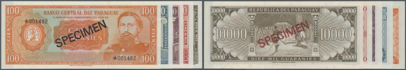 Paraguay: set of 5 Specimen banknotes Collectors Series with maltese Cross prefi...