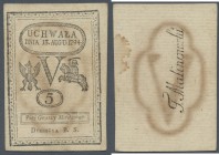 Poland: 5 Groszy 1794 P. A8, unfolded, light stain on back, no holes or tears, condition: XF.