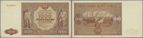 Poland: 1000 Zlotych 1946 P. 122, never folded, light handling in paper and corner bend at lower right, no holes or tears, crisp paper, condition: XF+...