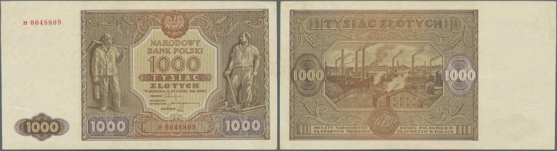 Poland: 100 Zlotych 1946 P. 122 unfolded but with light handling and creases in ...
