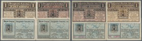 Poland: set of 4 notes regional isses for Cieszyn containing 2x 50 Halerzy (F+) and 2x 1 Korona 1919 (aUNC and F), nice set. (4 pcs)
