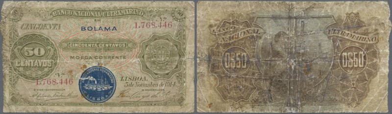 Portuguese Guinea: seldom offered 50 Centavos with ovpt. BOLAMA P. 8, stronger u...