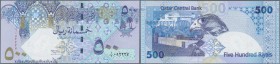 Qatar: 500 Riyals ND P. 25 in condition: UNC.