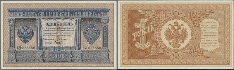Russia: 1 Ruble 1898 sign. Pleske P. 1a in condition: XF+ to aUNC.