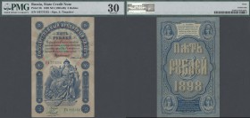 Russia: State Credit Note 5 Rubles 1898 P. 3b, condition: PMG graded 30 VF.