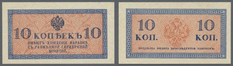 Russia: 10 Kopeks Treasury Small Change Note ND(1915), P.28 in nearly perfect co...