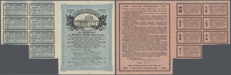 Russia: 500 Rubles 1917, Issued by the Provisional Government and the R.S.F.S.R....