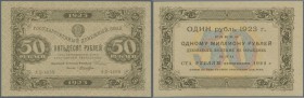 Russia: 50 Rubles 1923 from the first ”New Ruble” State Currency Notes - Text on Back 7 Lines - Issue, P.160 in nearly perfect condition with a very s...