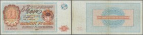Russia: Vneshposyltorg - Foreign Exchange Certificates - check issue, 500 Rubles 1976, P.FX74, handling traces like slightly stained paper and several...