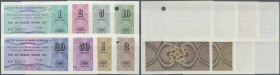 Russia: USSR foreign exchange certificates 1, 2, 5, 10, 20, 50 Kopeks and 1 and 2 Rubles 1979, P.FX 146-FX153 in UNC condition with cancellation holes...
