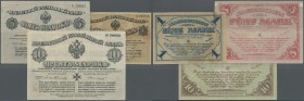 Russia: Northwest Russia, Western Volunteers Army, issue of Col. Avalov-Bermondt, set with 1 Marka, 5 and 10 Marok 1919, P.S226b, S227a,S228b all in u...