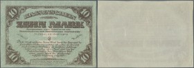 Russia: Proof print of 10 Mark Mitau 1919 P. S228bp, uniface print in condition: XF.
